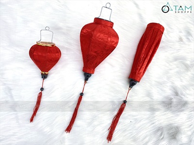 Lồng đèn vải Hội An nhiều màu nhiều cỡ [Cao cấp - Vải gấm lụa] D10-20cm LDEN-VAI-08